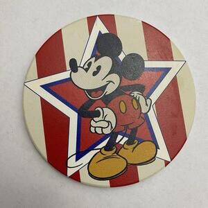 Disney Mickey & Minnie Mouse Stars & Stripes Patriotic Ceramic Coasters 4 pack
